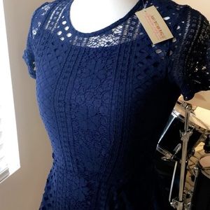 AMERICAN RAG WOMENS Navy Blue LACE Dress